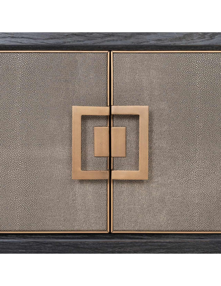 Meuble TV en chêne noir effet galuchat 185x40x55 cm Bloomville Richmond Interiors - 7
