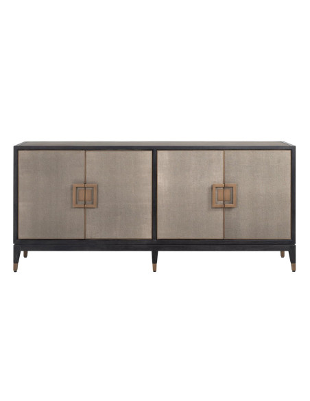 Buffet 4 portes en chêne noir effet galuchat 193x45x85 cm Bloomville Richmond Interiors - 3