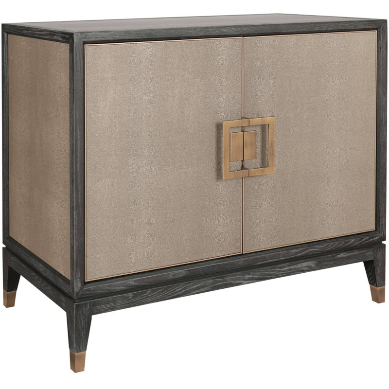 Buffet 2 portes en chêne noir effet galuchat 97x45x85 cm Bloomville Richmond Interiors - 1