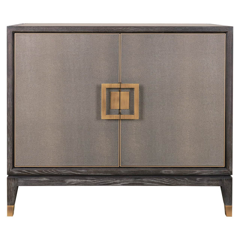 Buffet 2 portes en chêne noir effet galuchat 97x45x85 cm Bloomville Richmond Interiors - 2
