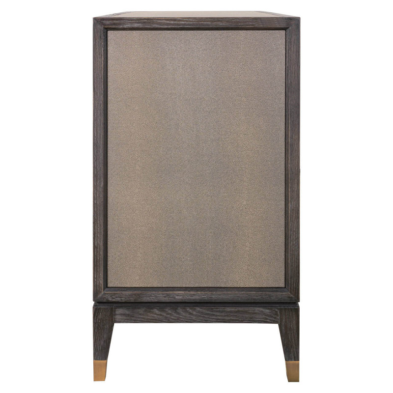 Buffet 2 portes en chêne noir effet galuchat 97x45x85 cm Bloomville Richmond Interiors - 5