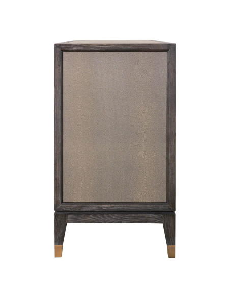 Buffet 2 portes en chêne noir effet galuchat 97x45x85 cm Bloomville Richmond Interiors - 5