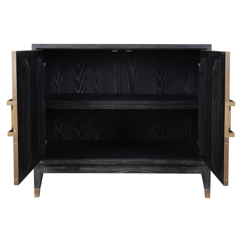 Buffet 2 portes en chêne noir effet galuchat 97x45x85 cm Bloomville Richmond Interiors - 3