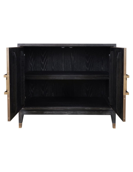 Buffet 2 portes en chêne noir effet galuchat 97x45x85 cm Bloomville Richmond Interiors - 3