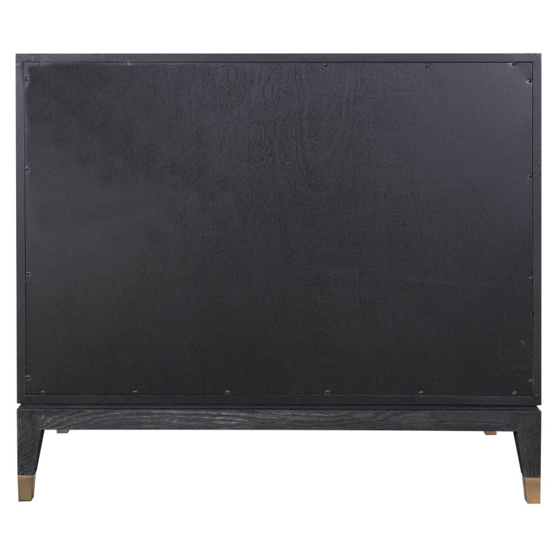 Buffet 2 portes en chêne noir effet galuchat 97x45x85 cm Bloomville Richmond Interiors - 6