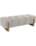 Banquette bout de lit beige grège en polyester 152x51x46,5 cm Caleo