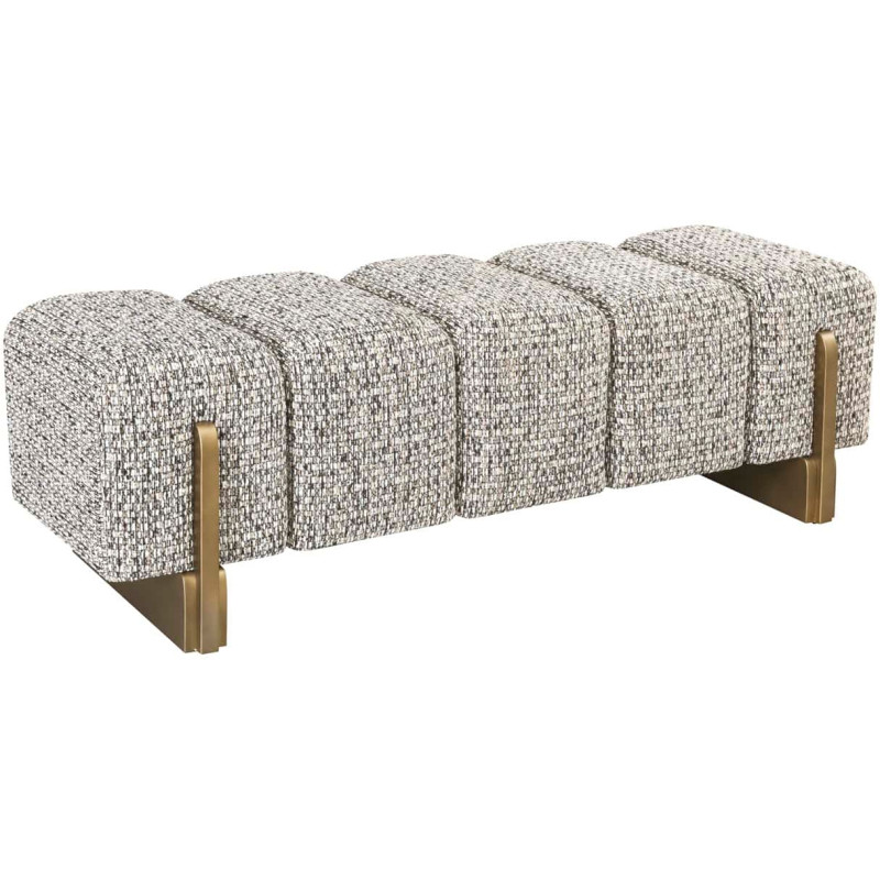 Banquette bout de lit beige grège en polyester 152x51x46,5 cm Caleo Richmond Interiors - 1