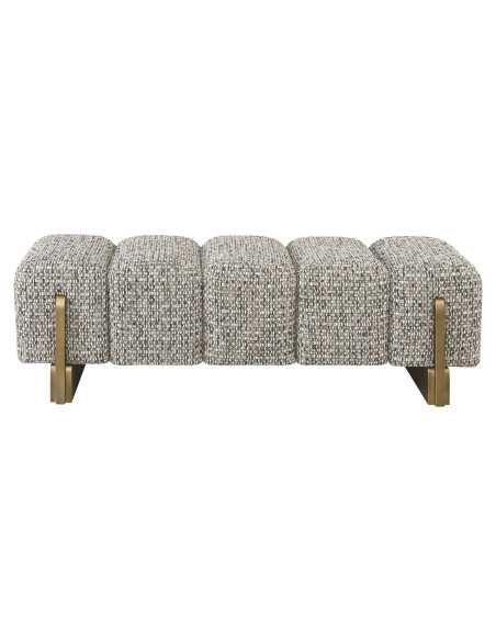 Banquette bout de lit beige grège en polyester 152x51x46,5 cm Caleo Richmond Interiors - 2