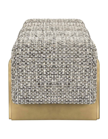 Banquette bout de lit beige grège en polyester 152x51x46,5 cm Caleo Richmond Interiors - 3