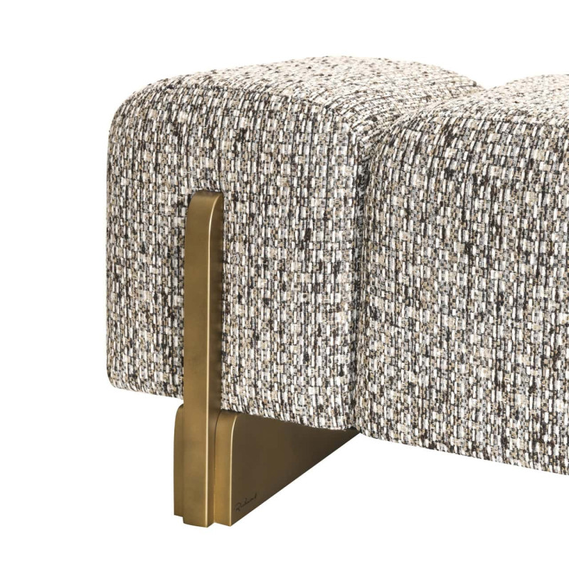 Banquette bout de lit beige grège en polyester 152x51x46,5 cm Caleo Richmond Interiors - 5