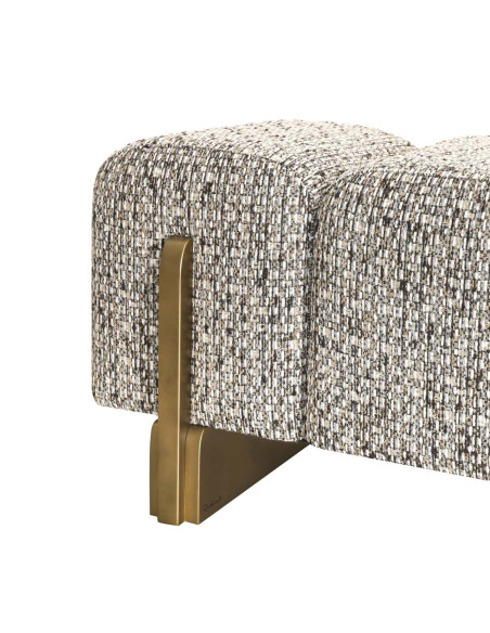 Banquette bout de lit beige grège en polyester 152x51x46,5 cm Caleo Richmond Interiors - 5