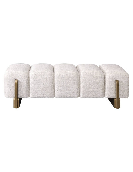 Banquette bout de lit crème en tweed polyester 152x51x46,5 cm Caleo Richmond Interiors - 2