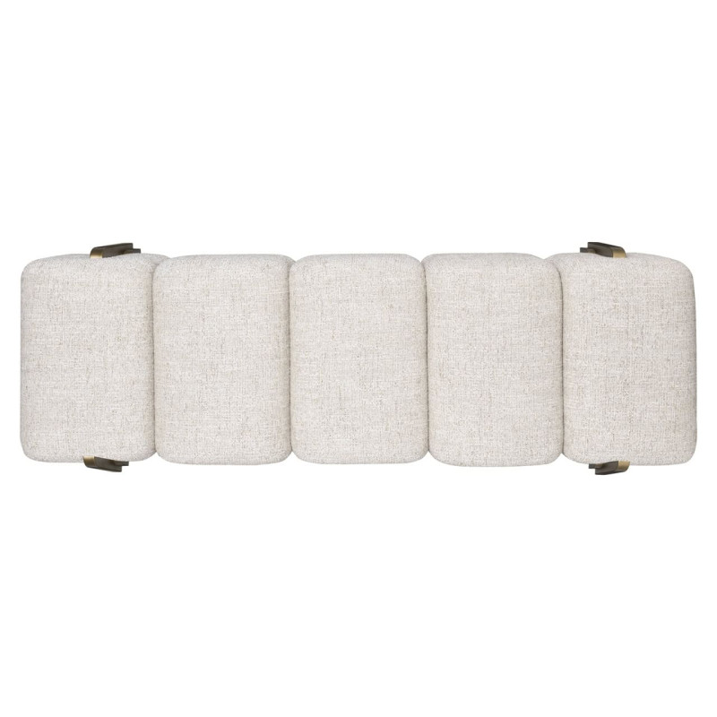 Banquette bout de lit crème en tweed polyester 152x51x46,5 cm Caleo Richmond Interiors - 3