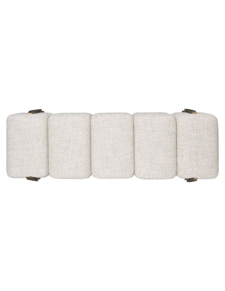 Banquette bout de lit crème en tweed polyester 152x51x46,5 cm Caleo Richmond Interiors - 3