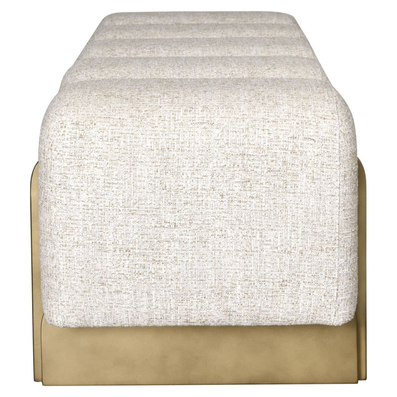 Banquette bout de lit crème en tweed polyester 152x51x46,5 cm Caleo Richmond Interiors - 4