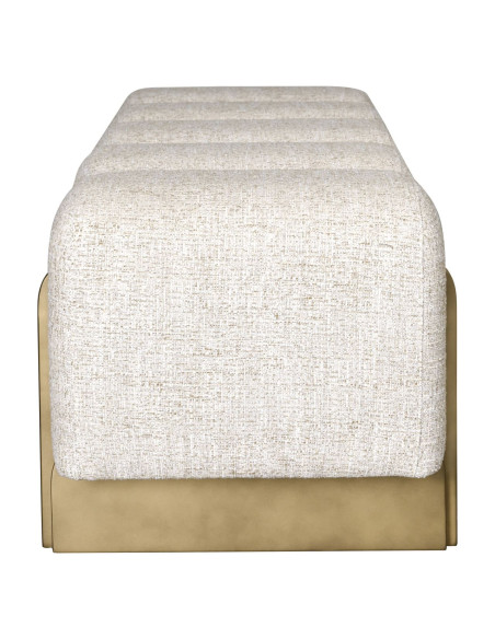 Banquette bout de lit crème en tweed polyester 152x51x46,5 cm Caleo Richmond Interiors - 4