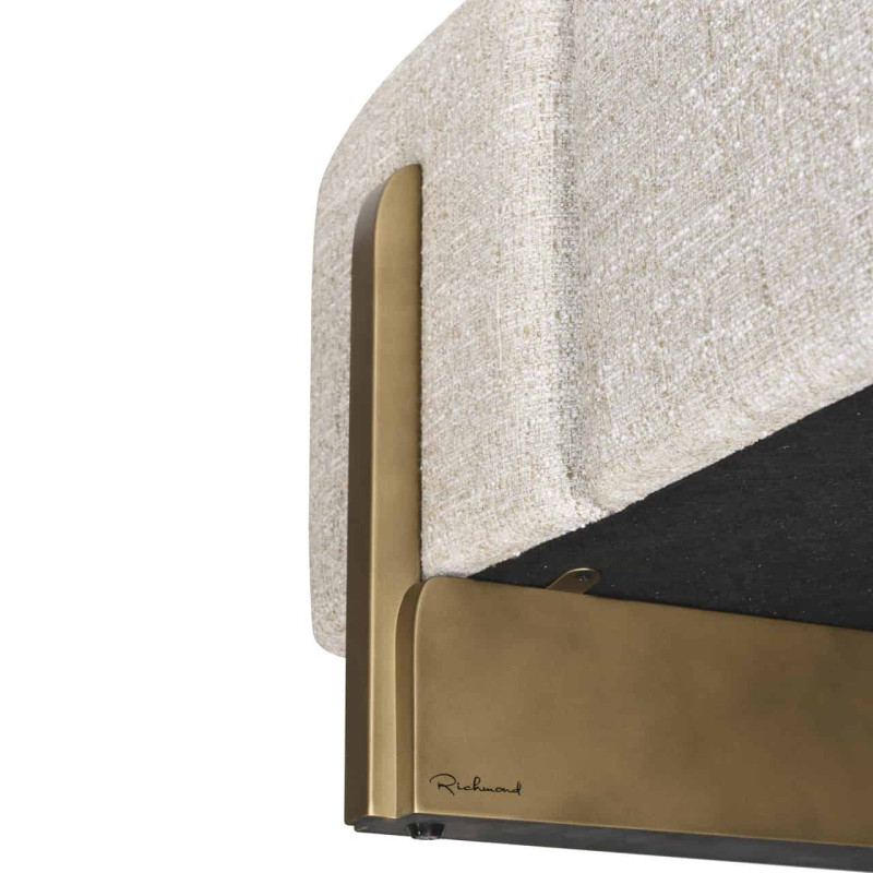 Banquette bout de lit crème en tweed polyester 152x51x46,5 cm Caleo Richmond Interiors - 7