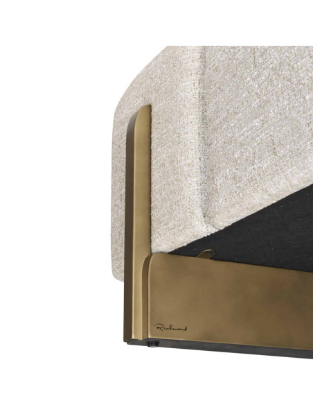 Banquette bout de lit crème en tweed polyester 152x51x46,5 cm Caleo Richmond Interiors - 7