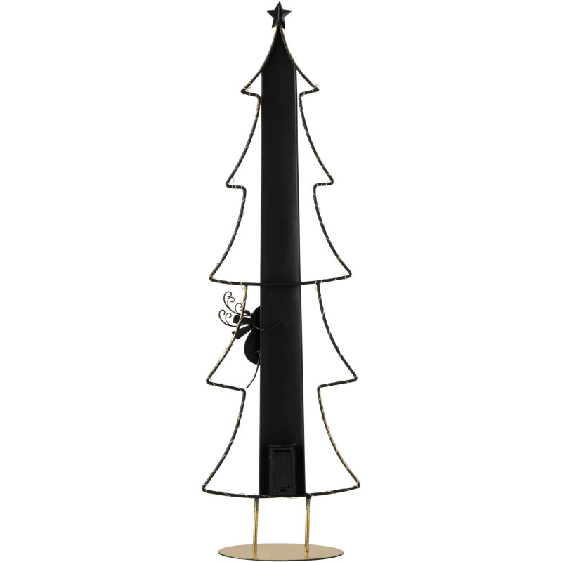 Calendrier de l’Avent LED sapin en métal rouge doré 23x12x78,5 cm Tjerout J-Line - 2