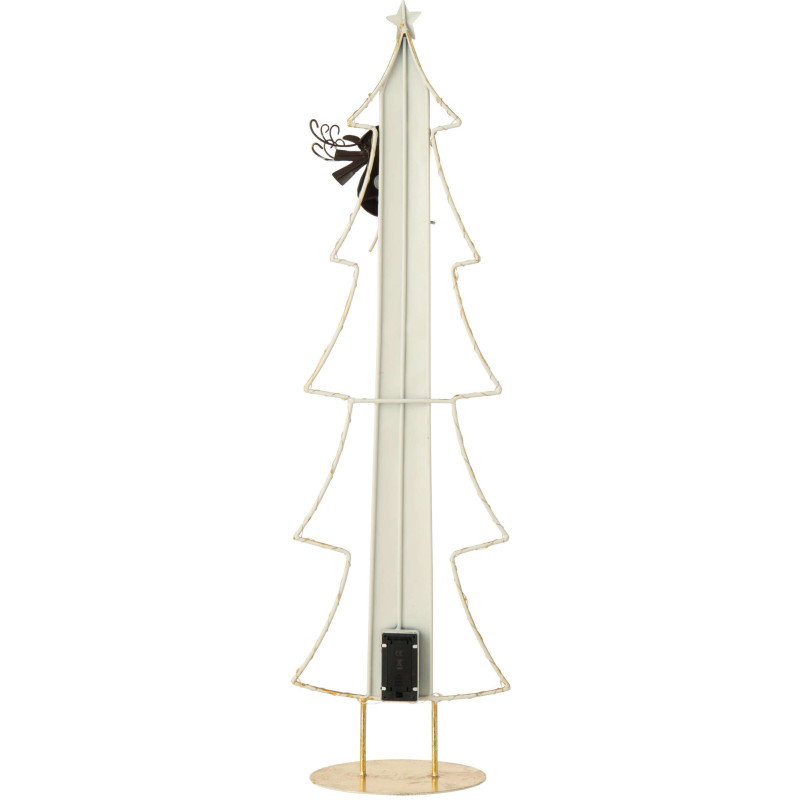 Calendrier de l’Avent LED sapin blanc doré en métal 23x12x78,5 cm Tjerout J-Line - 2