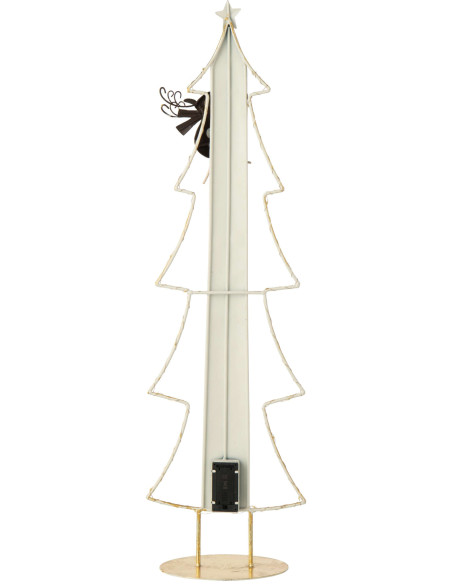 Calendrier de l’Avent LED sapin blanc doré en métal 23x12x78,5 cm Tjerout J-Line - 2