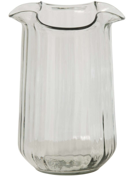 Vase en verre strié transparent 24x24x34 cm Woutven J-Line - 1