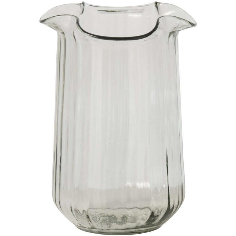 Vase en verre strié transparent 24x24x34 cm Woutven J-Line - 1