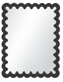 Miroir mural ondulé noir en MDF 33x43x1,5 cm Wavey