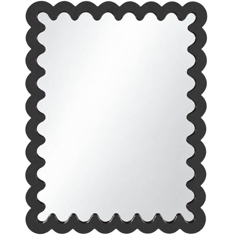 Miroir mural ondulé noir en MDF 33x43x1,5 cm Wavey Housevitamin - 1