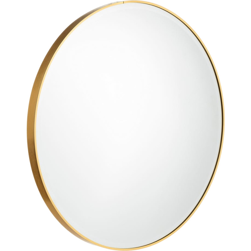 Grand miroir mural rond doré aluminium 120x4x120 cm Ceraloro Ixia - 1