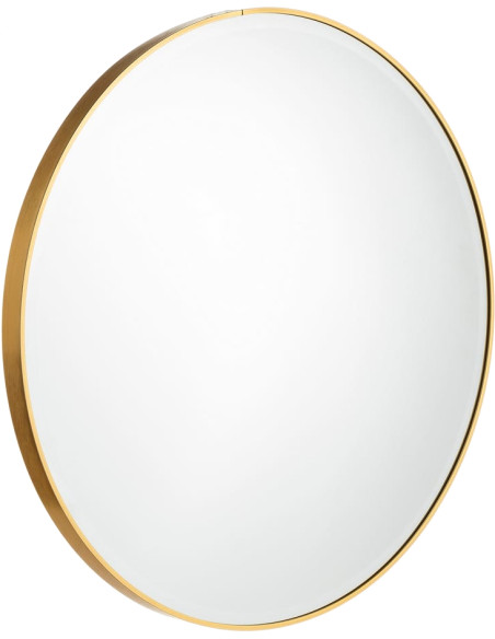 Grand miroir mural rond doré aluminium 120x4x120 cm Ceraloro Ixia - 1
