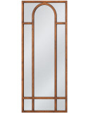 Grand miroir fenêtre arche en sapin brun 80x180 cm Garenero