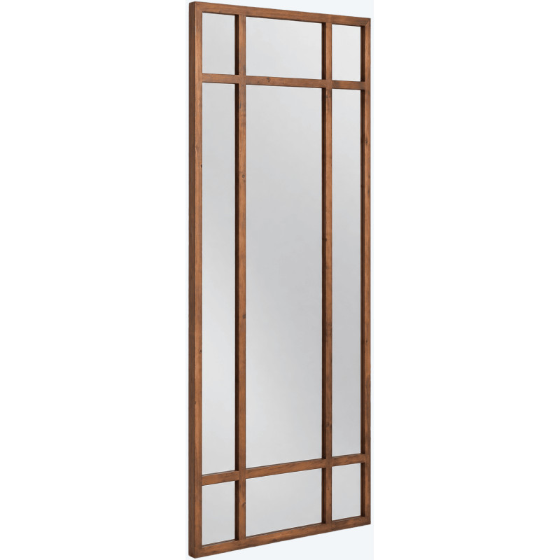 Grand miroir fenêtre rectangulaire bois brun 80x180 cm Elaredo Ixia - 2