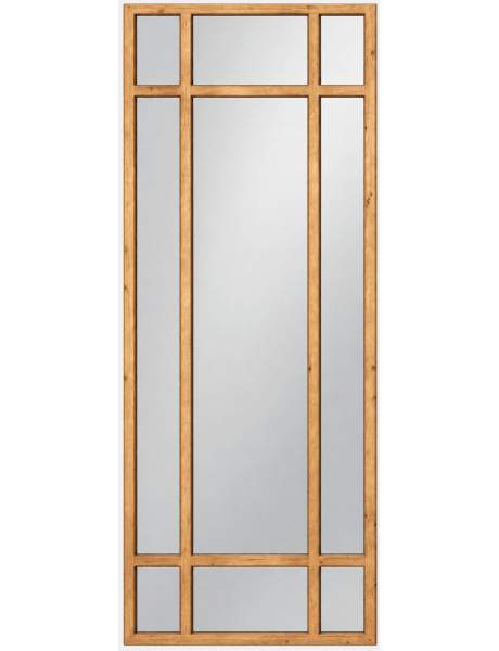 Grand miroir fenêtre bois naturel 80x180 cm Elaredo Ixia - 1