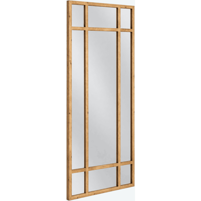 Grand miroir fenêtre bois naturel 80x180 cm Elaredo Ixia - 2