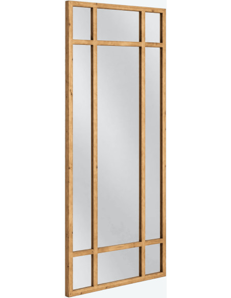 Grand miroir fenêtre bois naturel 80x180 cm Elaredo Ixia - 2