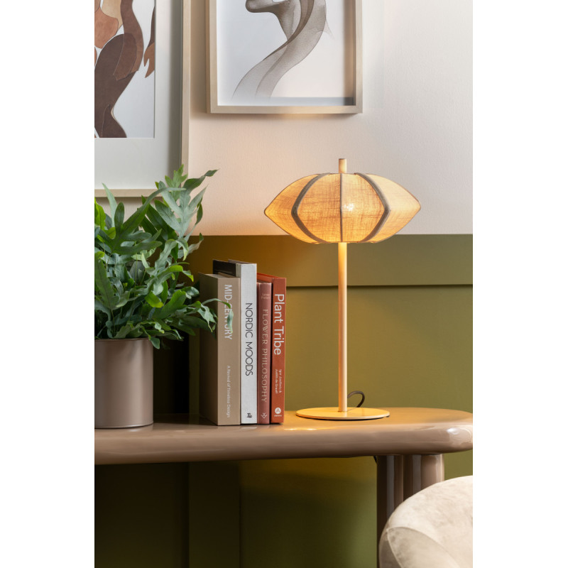 Lampe à poser beige crème coton et métal Ø34x49 cm Paris Disc Leitmotiv - 2
