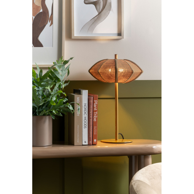 Lampe à poser kaki foncé coton et fer Ø34x49 cm Paris Disc Leitmotiv - 2