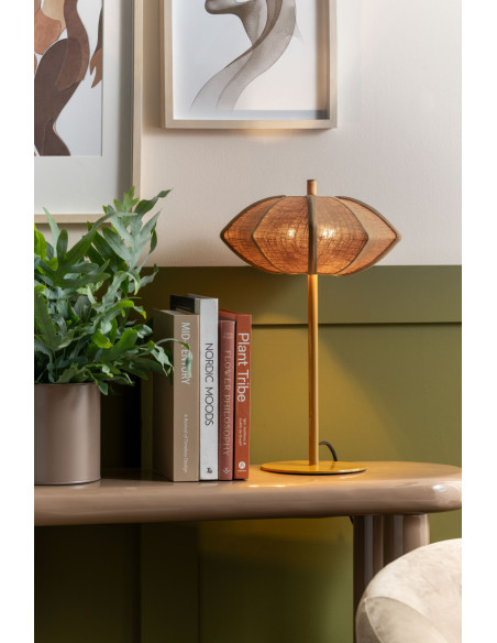 Lampe à poser kaki foncé coton et fer Ø34x49 cm Paris Disc Leitmotiv - 2