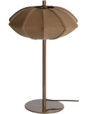 Lampe à poser marron chocolat en coton et fer Ø34x49 cm Paris Disc