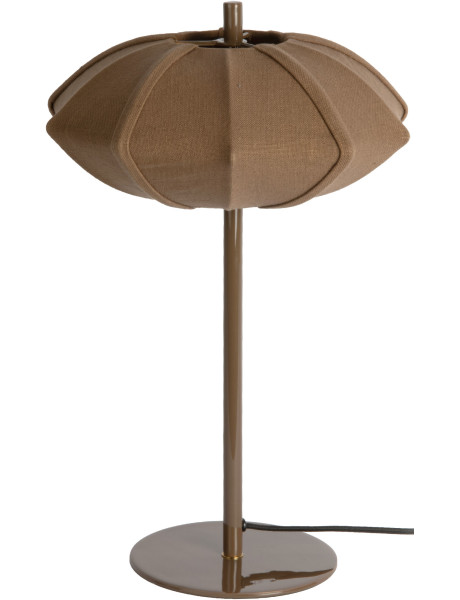 Lampe à poser marron chocolat en coton et fer Ø34x49 cm Paris Disc Leitmotiv - 1