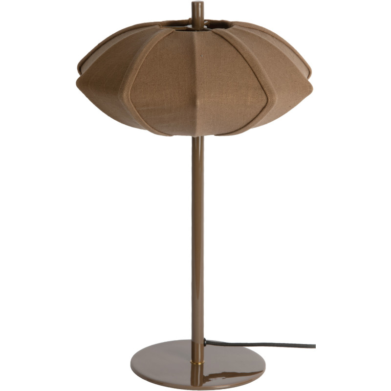 Lampe à poser marron chocolat en coton et fer Ø34x49 cm Paris Disc Leitmotiv - 1
