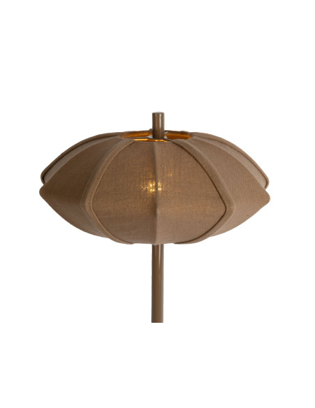 Lampe à poser marron chocolat en coton et fer Ø34x49 cm Paris Disc Leitmotiv - 4