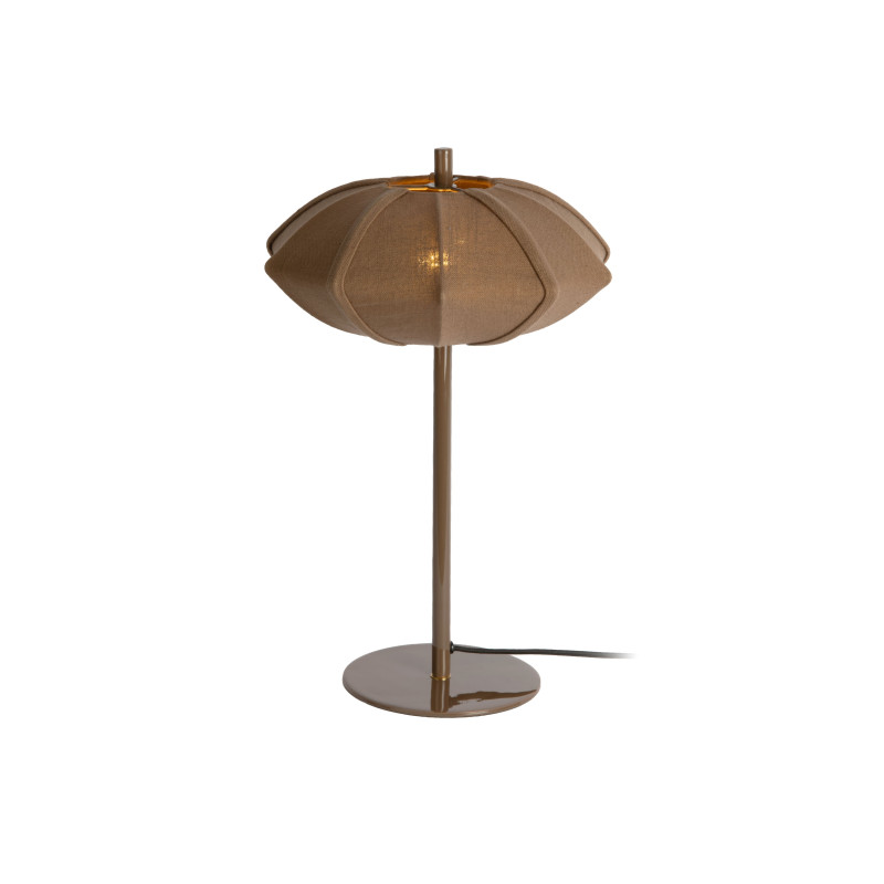 Lampe à poser marron chocolat en coton et fer Ø34x49 cm Paris Disc Leitmotiv - 3