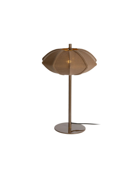 Lampe à poser marron chocolat en coton et fer Ø34x49 cm Paris Disc Leitmotiv - 3