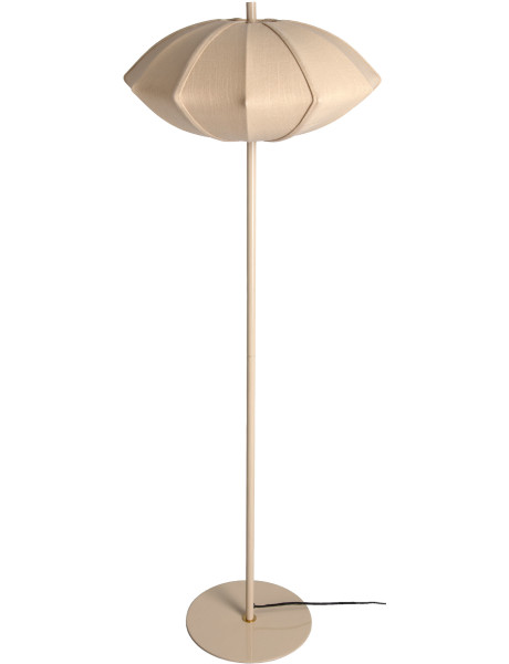 Lampadaire beige crème coton et métal Ø50x142 cm Paris Disc Leitmotiv - 1