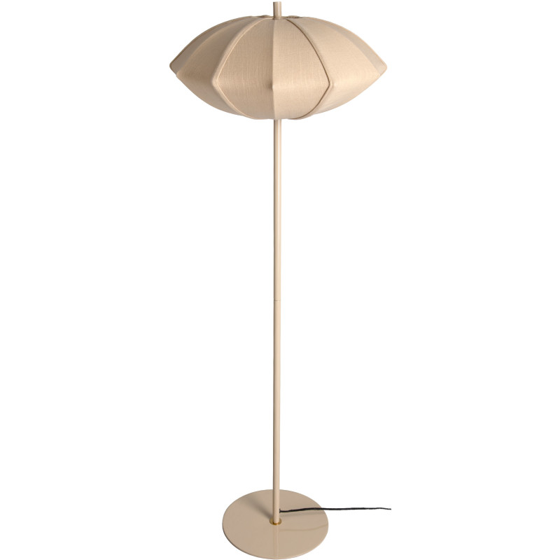 Lampadaire beige crème coton et métal Ø50x142 cm Paris Disc Leitmotiv - 1