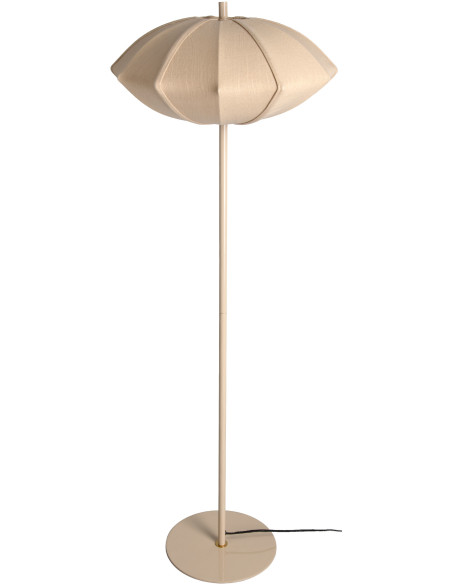 Lampadaire beige crème coton et métal Ø50x142 cm Paris Disc Leitmotiv - 1