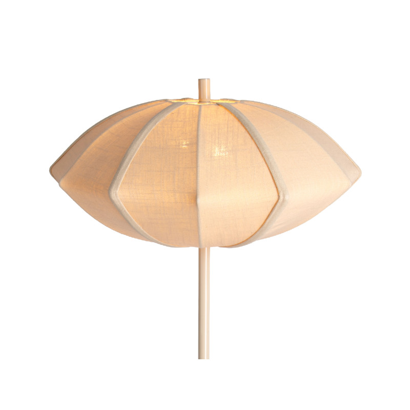 Lampadaire beige crème coton et métal Ø50x142 cm Paris Disc Leitmotiv - 3