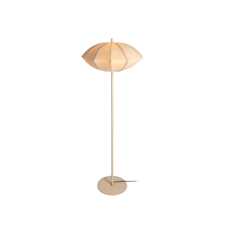 Lampadaire beige crème coton et métal Ø50x142 cm Paris Disc Leitmotiv - 4